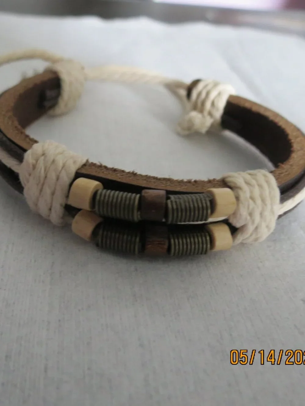 NWOT Men's Leather Slip knot bracelet